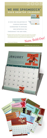 2005 CD Desktop Calendar - cover, in the case, and a sampling of months
